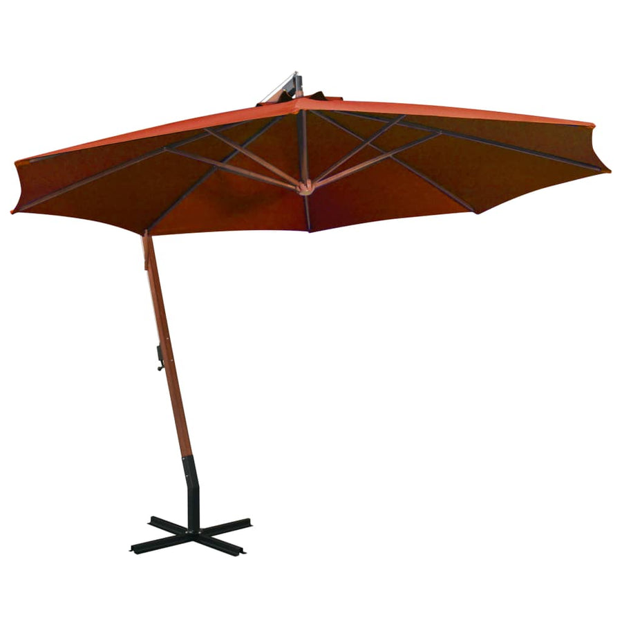 Zweefparasol Met Paal 3,5X2,9 M Massief Vurenhout Antraciet