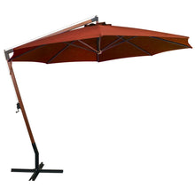 Zweefparasol Met Paal 3,5X2,9 M Massief Vurenhout 3.5 x 2.9 m Terracotta