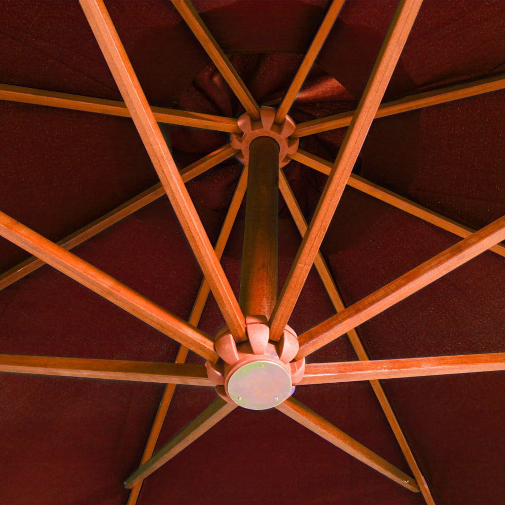 Zweefparasol Met Paal 3,5X2,9 M Massief Vurenhout 3.5 x 2.9 m Terracotta