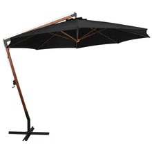 Zweefparasol Met Paal 3,5X2,9 M Massief Vurenhout 3.5 x 2.9 m Zwart