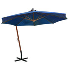 Zweefparasol Met Paal 3,5X2,9 M Massief Vurenhout Azuurblauw 3.5 x 2.9 m azure blue