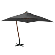Zweefparasol 3x3 m massief vurenhout antraciet