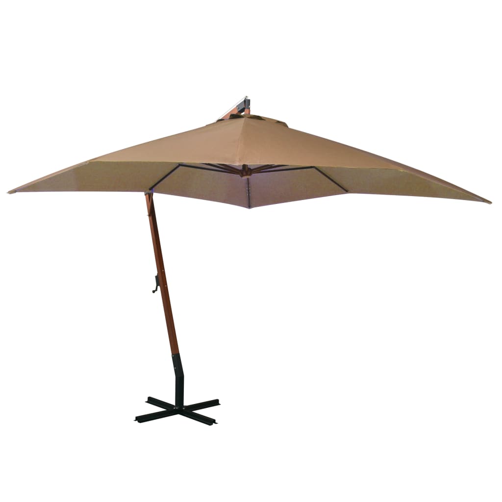 Zweefparasol Met Paal 3,5X2,9 M Massief Vurenhout Antraciet