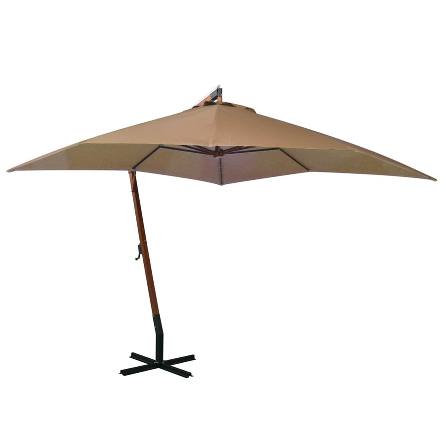 Zweefparasol Met Paal 3,5X2,9 M Massief Vurenhout Antraciet