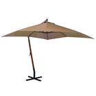 Zweefparasol Met Paal Massief Vurenhout 3 x 3 m Taupe