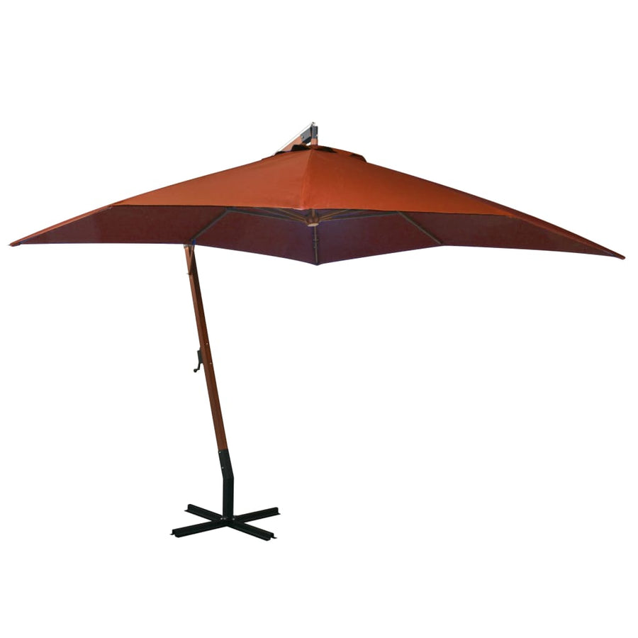 Zweefparasol Met Paal 3,5X2,9 M Massief Vurenhout Antraciet