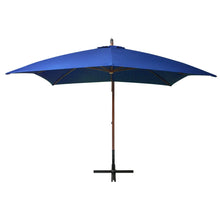Zweefparasol Met Paal Massief Vurenhout Azuurblauw 3 x 3 m azure blue