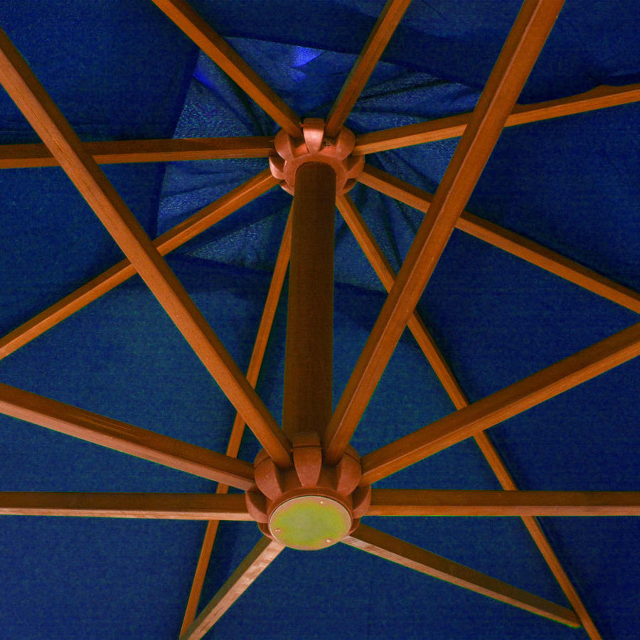 Zweefparasol Met Paal Massief Vurenhout Azuurblauw 3 x 3 m azure blue