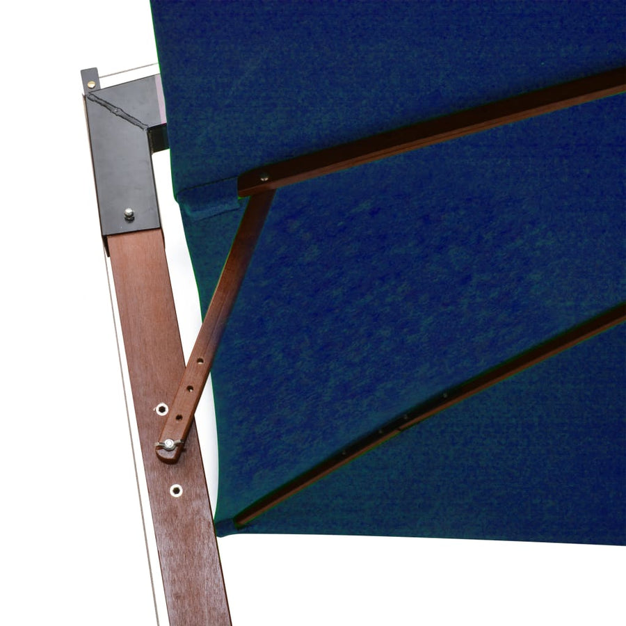 Zweefparasol Met Paal Massief Vurenhout Azuurblauw 3 x 3 m azure blue