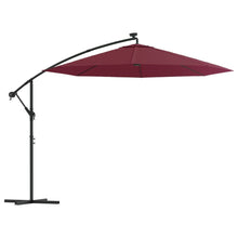 Zweefparasol Met Led En Stalen Paal Wijn 300 cm Rood