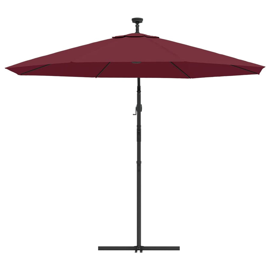 Zweefparasol Met Led En Stalen Paal Wijn 300 cm Rood
