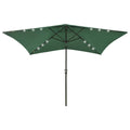 Parasol met LED's en stalen paal 2x3 m zwart