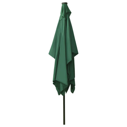 Parasol Met Led's En Stalen Paal 2X3 M Groen