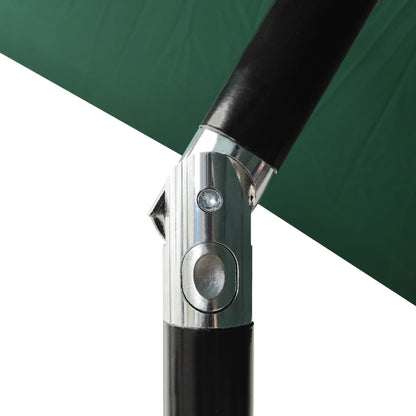 Parasol Met Led's En Stalen Paal 2X3 M Groen