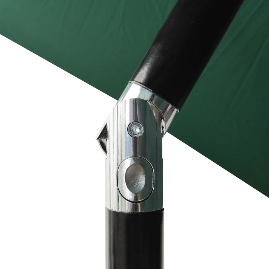 Parasol Met Led's En Stalen Paal 2X3 M Groen