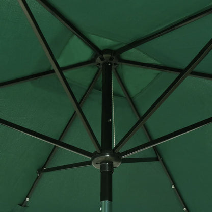 Parasol Met Led's En Stalen Paal 2X3 M Groen