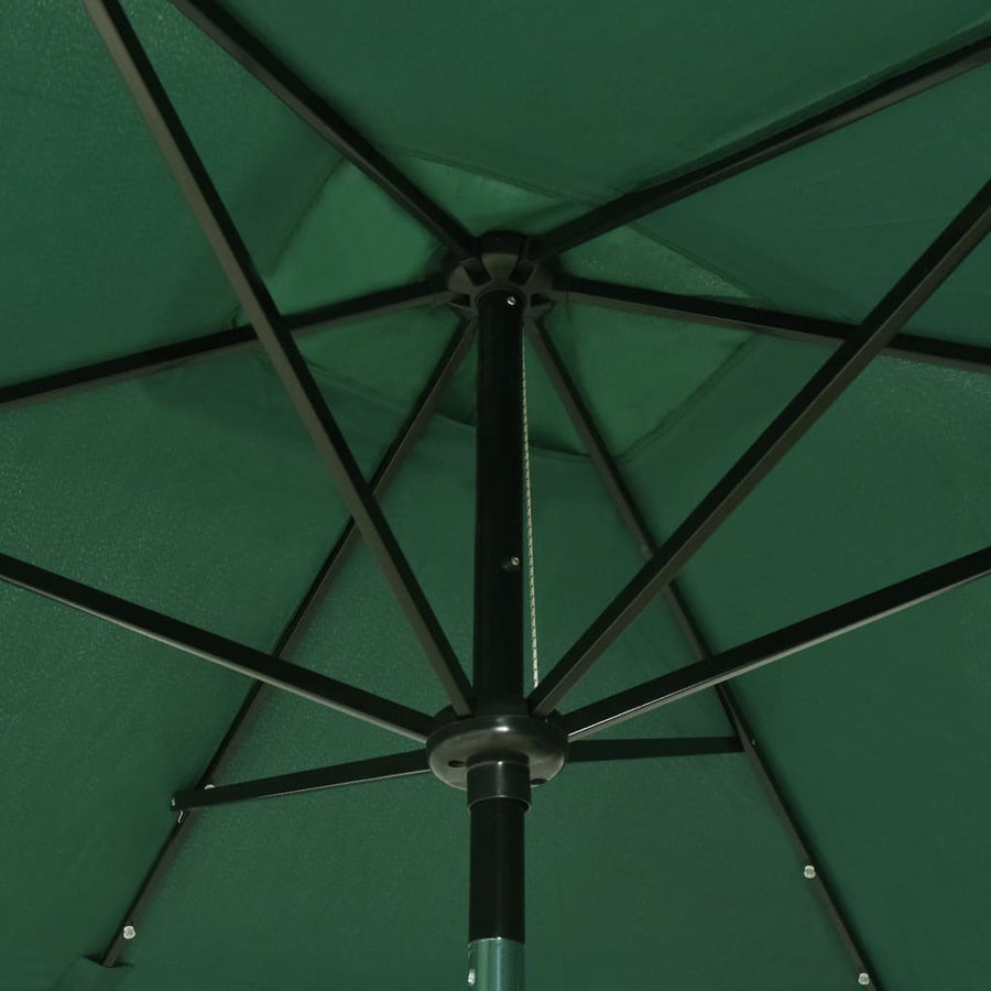 Parasol Met Led's En Stalen Paal 2X3 M Groen