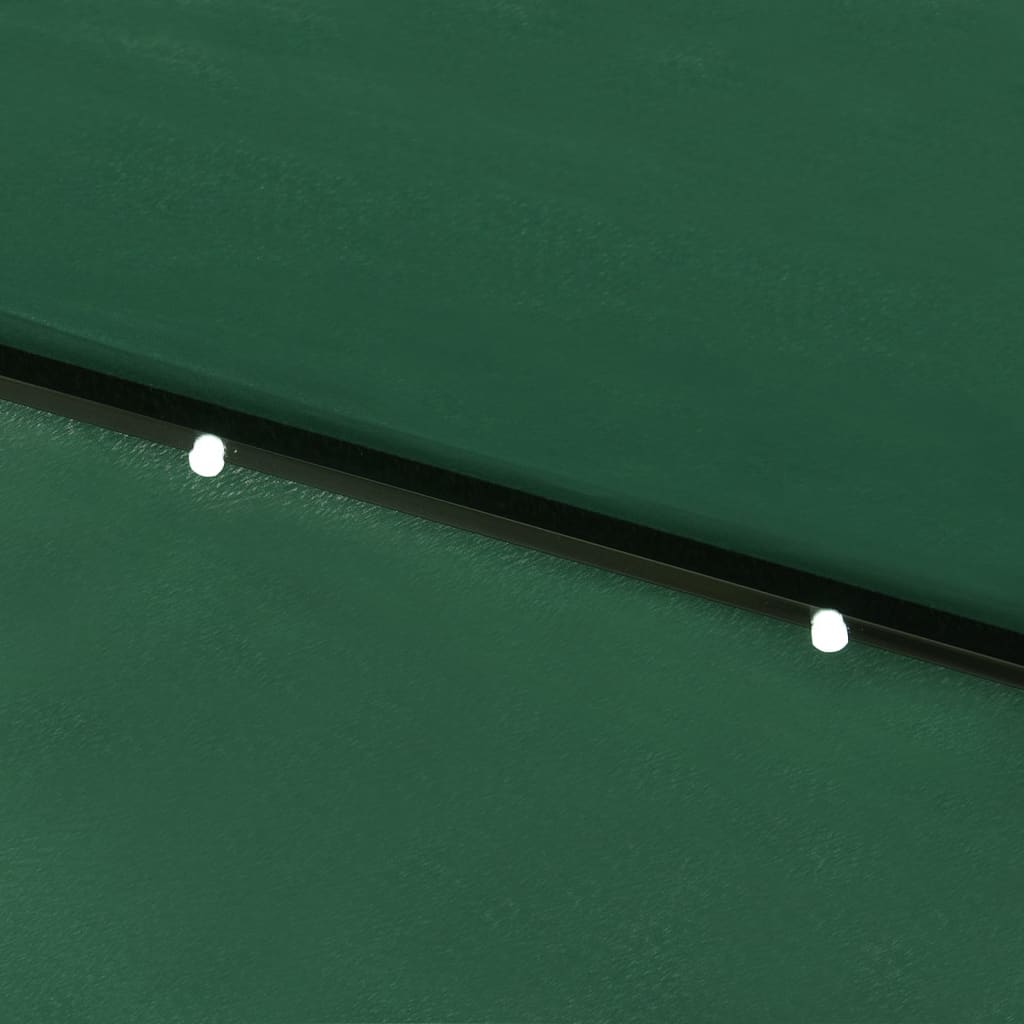 Parasol Met Led's En Stalen Paal 2X3 M Groen