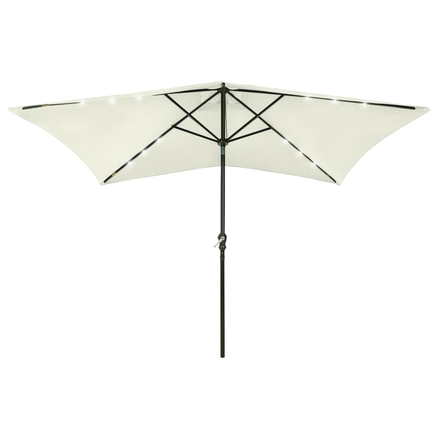 Parasol Met Led's En Stalen Paal 2X3 M Groen