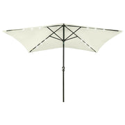LED Parasol with Steel Pole 2x3 m Sand
