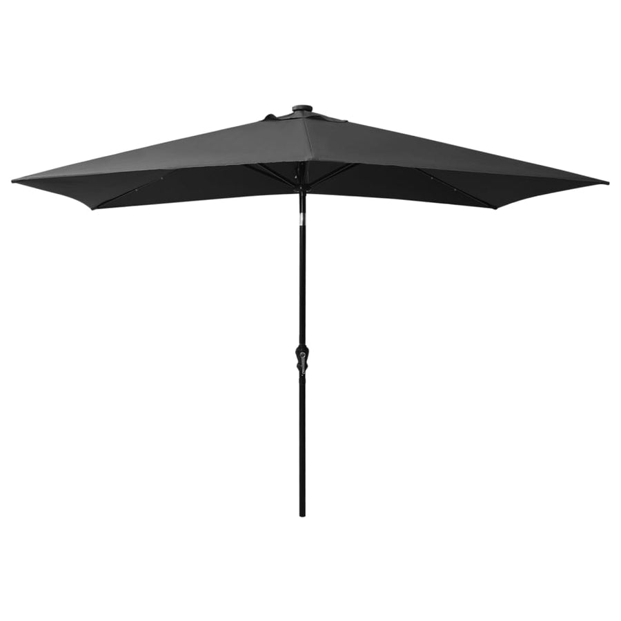 Parasol Met Led's En Stalen Paal 2X3 M Kleurig Antraciet