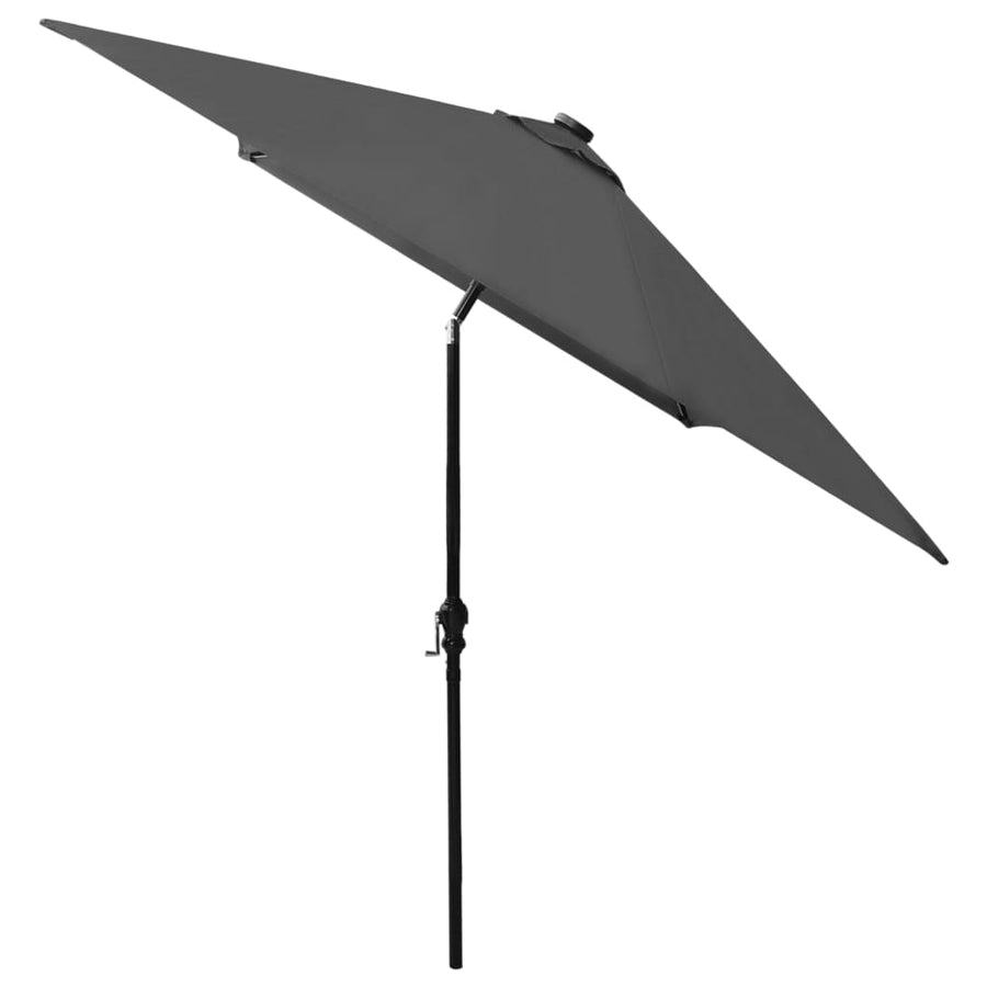 Parasol Met Led's En Stalen Paal 2X3 M Kleurig Antraciet