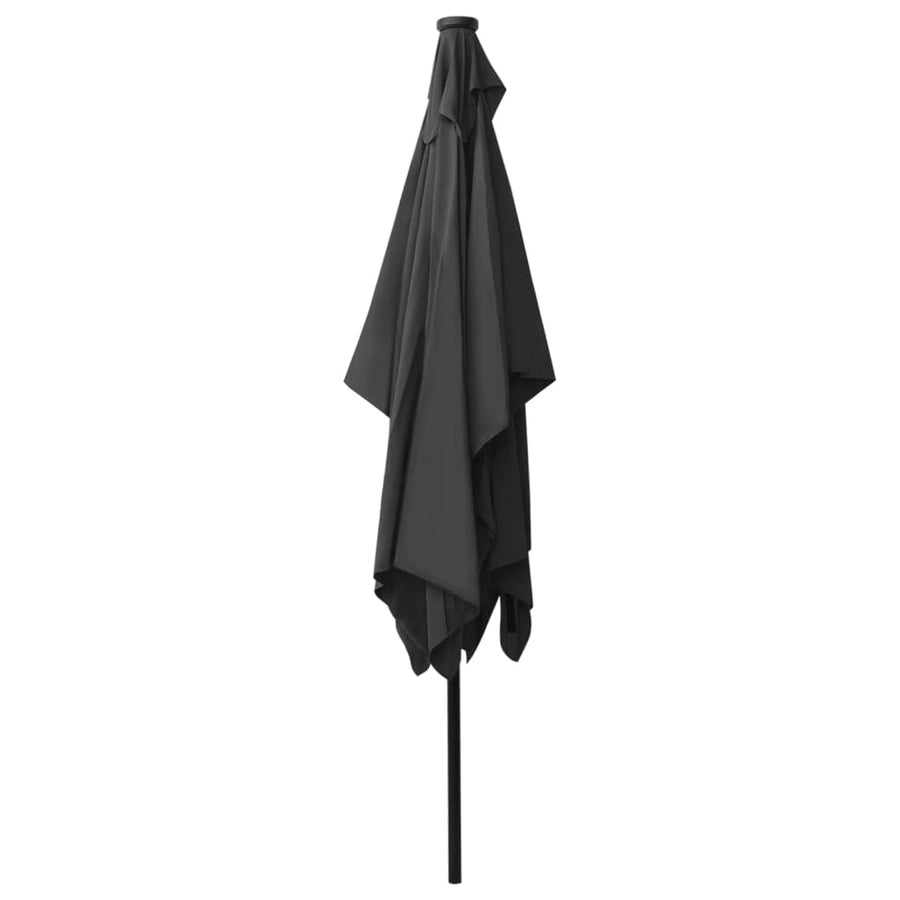 Parasol Met Led's En Stalen Paal 2X3 M Kleurig Antraciet