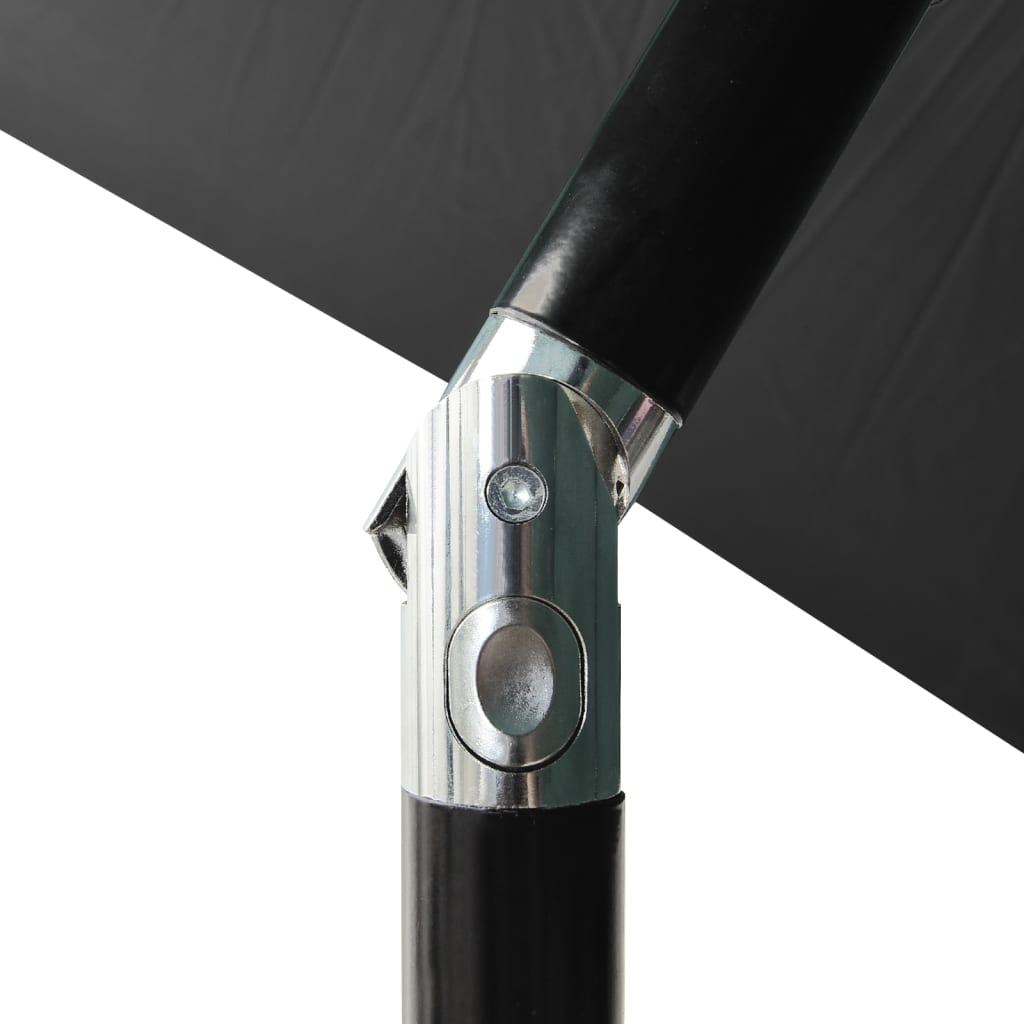Parasol Met Led's En Stalen Paal 2X3 M Kleurig Antraciet