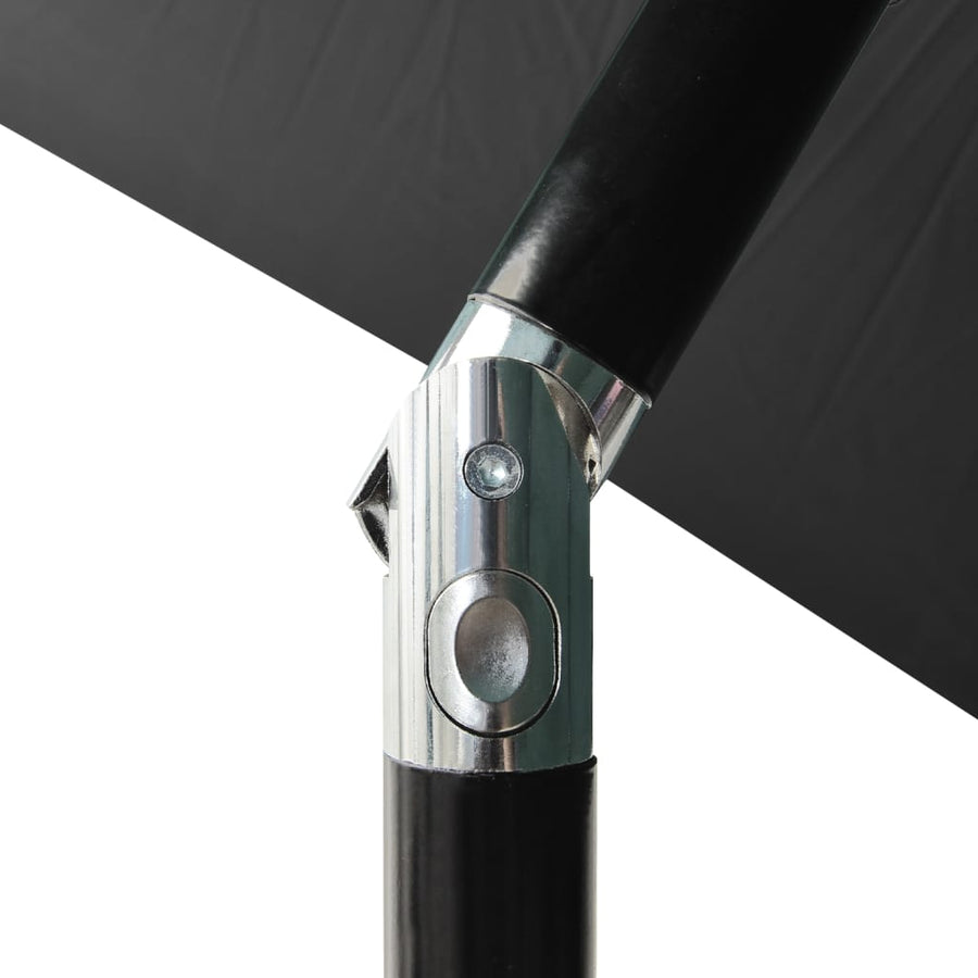 Parasol Met Led's En Stalen Paal 2X3 M Kleurig Antraciet