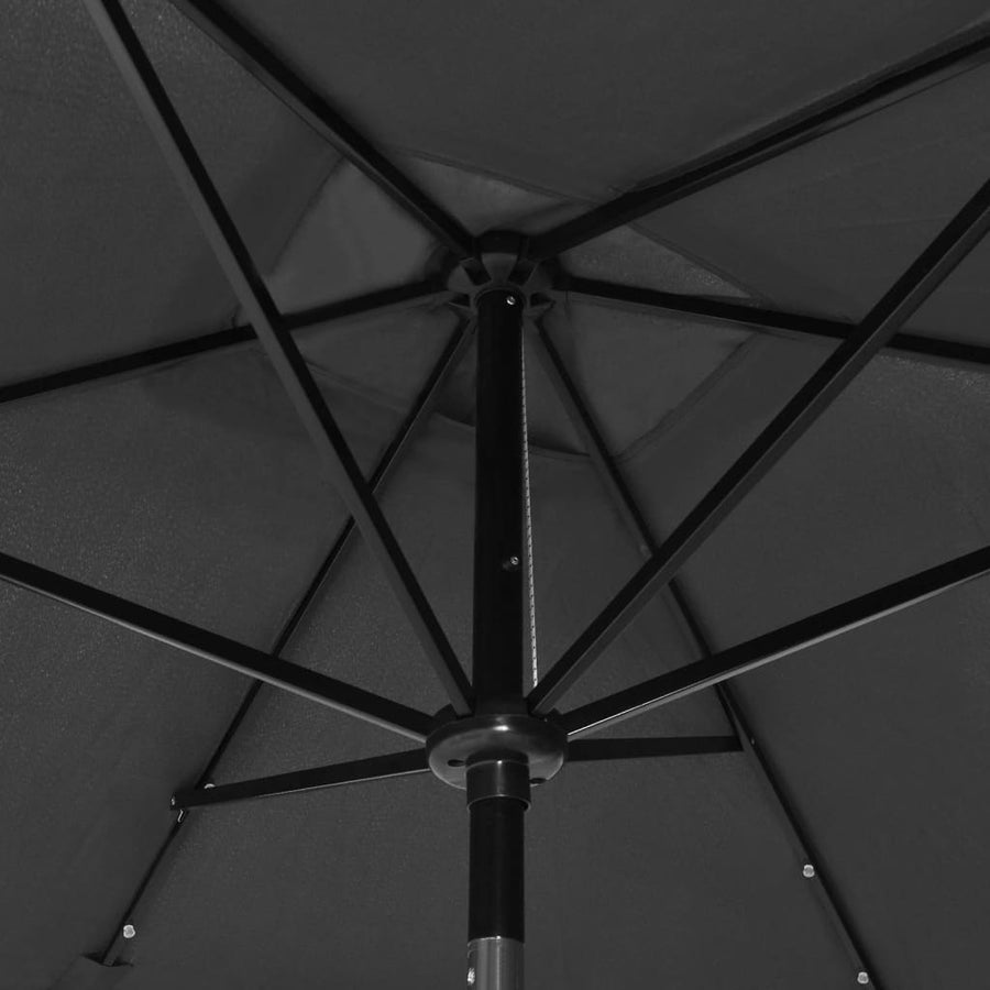Parasol Met Led's En Stalen Paal 2X3 M Kleurig Antraciet