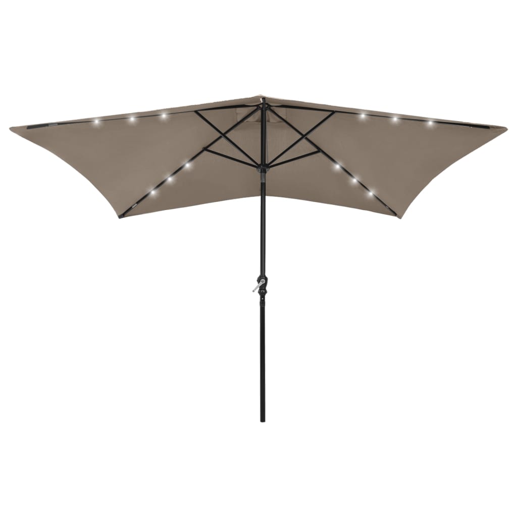 Parasol Met Led's En Stalen Paal 2X3 M Groen