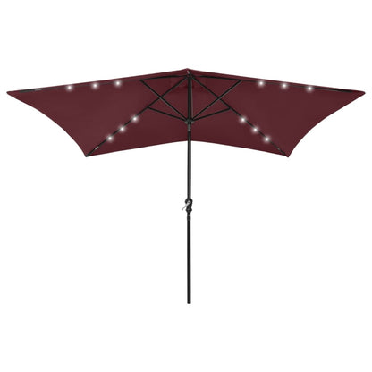 Parasol Met Led's En Stalen Paal 2X3 M Groen