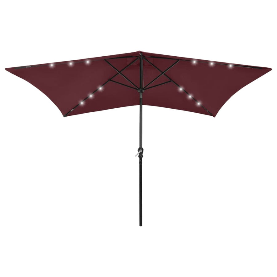 Parasol Met Led's En Stalen Paal 2X3 M Groen
