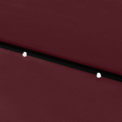Parasol Met Led's En Stalen Paal 2X3 M Bordeauxrood