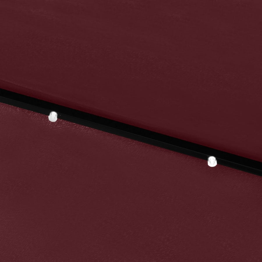 Parasol Met Led's En Stalen Paal 2X3 M Bordeauxrood