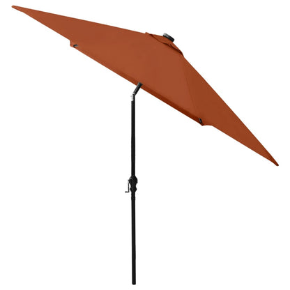 Parasol Met Led's En Stalen Paal 2X3 M Kleurig Terracotta