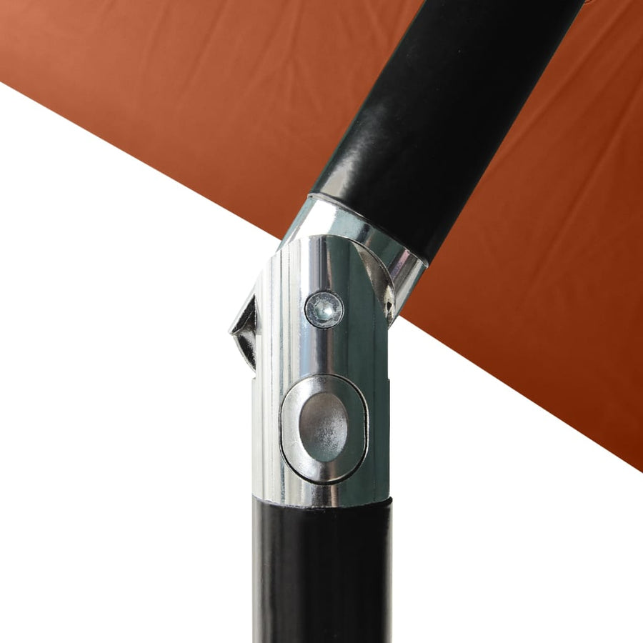 Parasol Met Led's En Stalen Paal 2X3 M Kleurig Terracotta