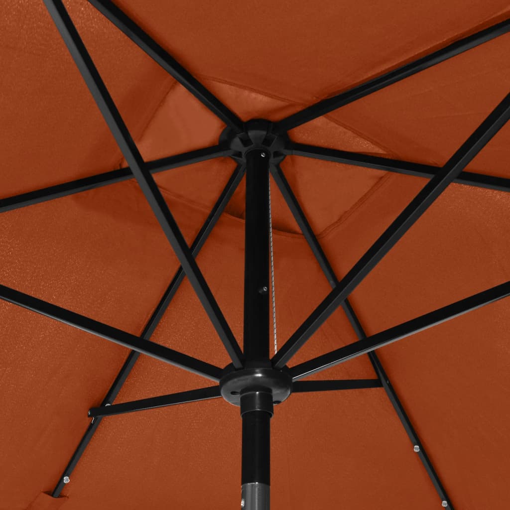 Parasol Met Led's En Stalen Paal 2X3 M Kleurig Terracotta