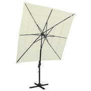 4-layer parasol with aluminum pole 250x250 cm sand color