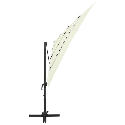 Parasol 4-Laags Met Aluminium Paal 250X250 Cm Kleurig Zand