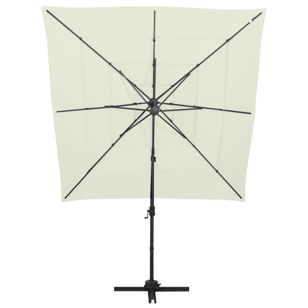 Parasol 4-Laags Met Aluminium Paal 250X250 Cm Kleurig Zand