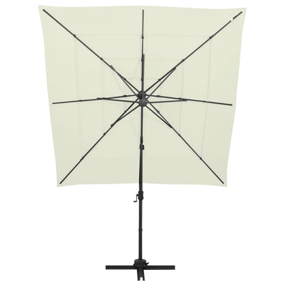 Parasol 4-Laags Met Aluminium Paal 250X250 Cm Kleurig Zand