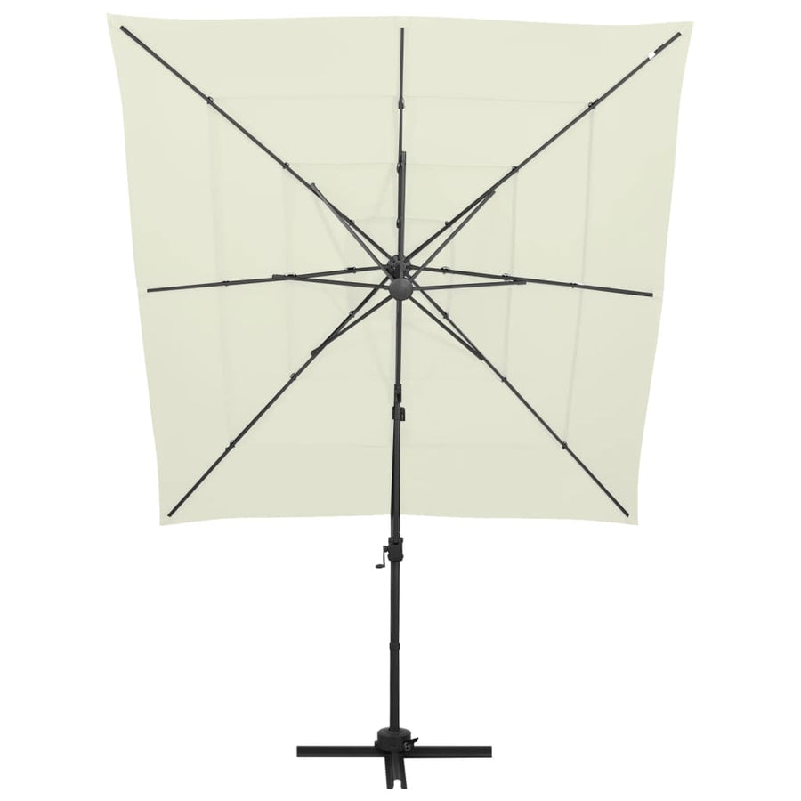 Parasol 4-Laags Met Aluminium Paal 250X250 Cm Kleurig Zand