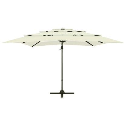 Parasol 4-Laags Met Aluminium Paal 250X250 Cm Kleurig Zand