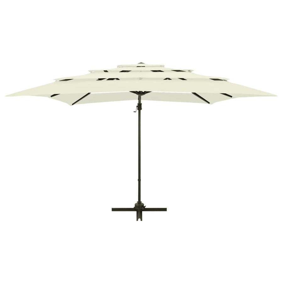 Parasol 4-Laags Met Aluminium Paal 250X250 Cm Kleurig Zand
