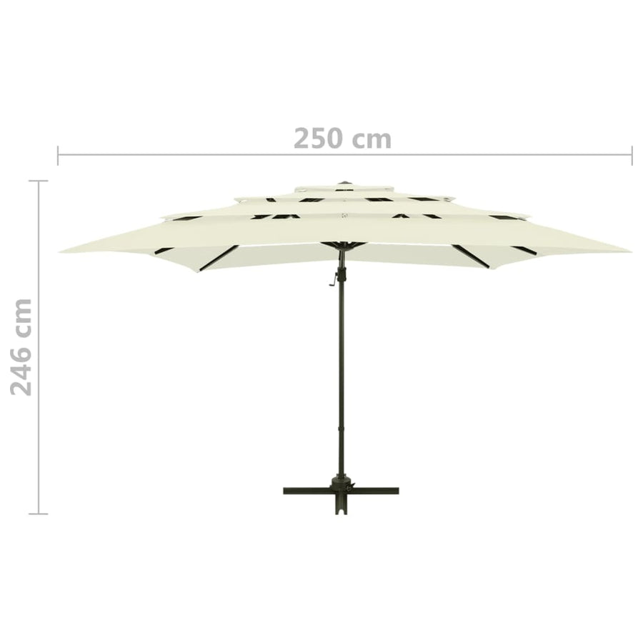 Parasol 4-Laags Met Aluminium Paal 250X250 Cm Kleurig Zand