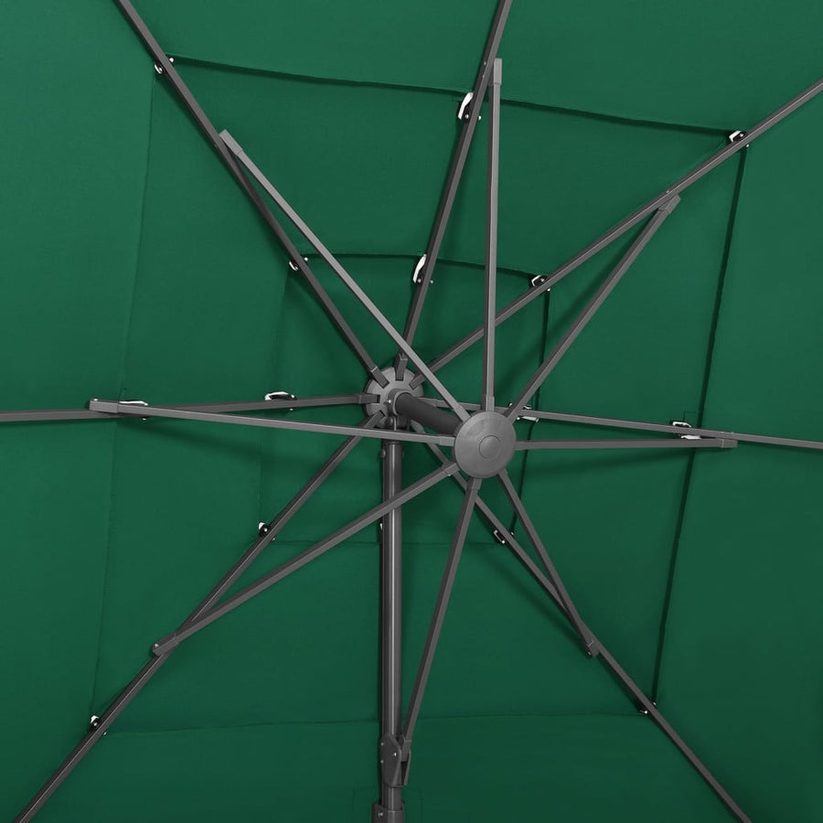 Parasol 4-Laags Met Aluminium Paal 250X250 Cm Groen