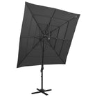 Parasol 4-Laags Met Aluminium Paal 250X250 Cm Kleurig Antraciet