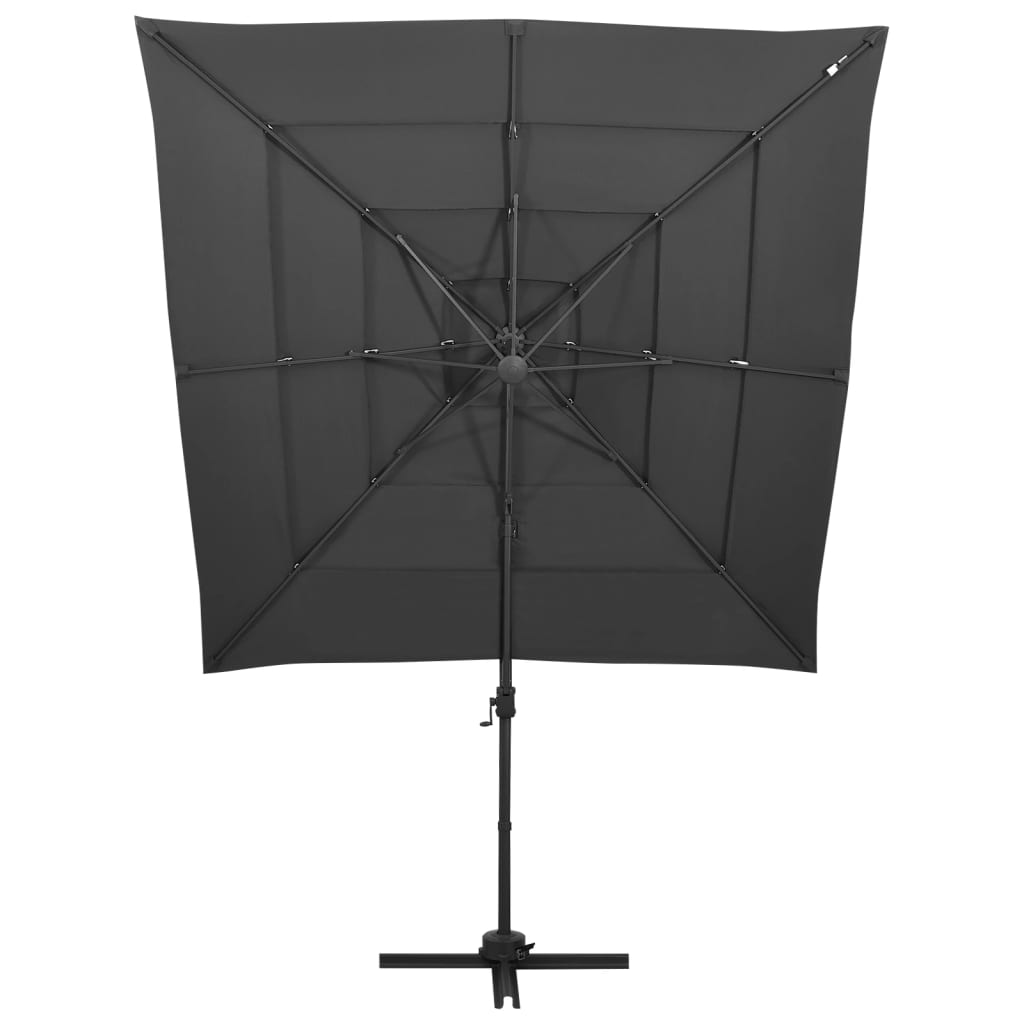 Parasol 4-Laags Met Aluminium Paal 250X250 Cm Kleurig Antraciet