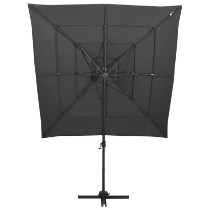 Parasol 4-Laags Met Aluminium Paal 250X250 Cm Kleurig Antraciet